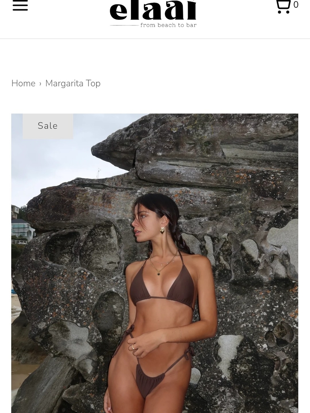 Margarita Triangle Bikini Set in Mocha Size S